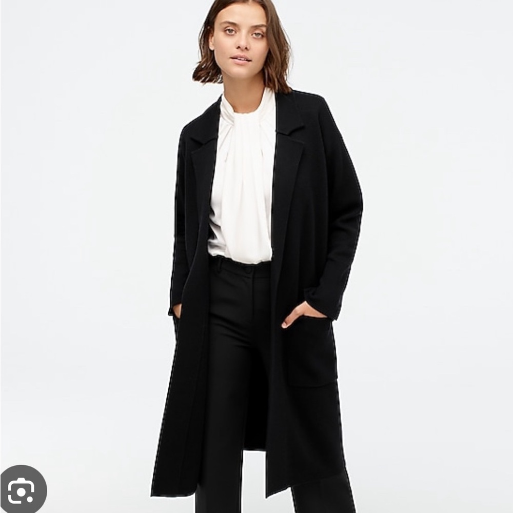 NWT J.Crew Ella open-front long sweater blazer - black (size S)